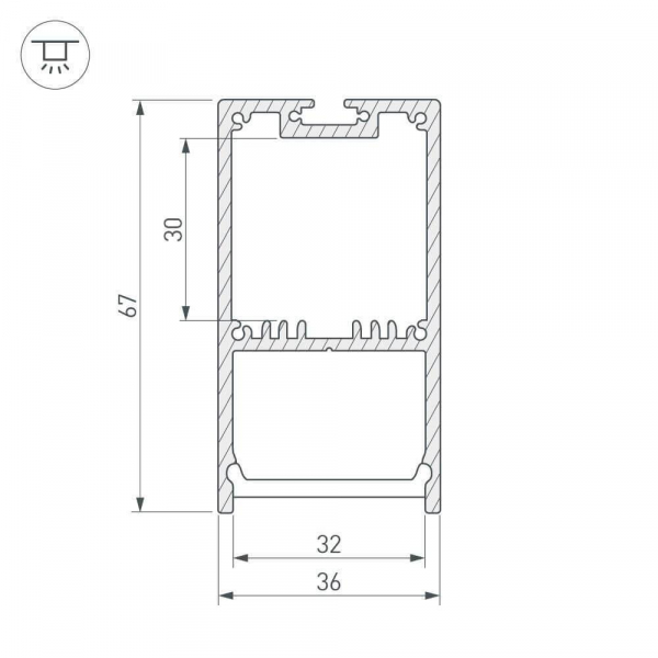 Профиль Arlight SL-LINE-3667-2000 ANOD 019299 Профиль Arlight SL-LINE-3667-2000 ANOD 019299