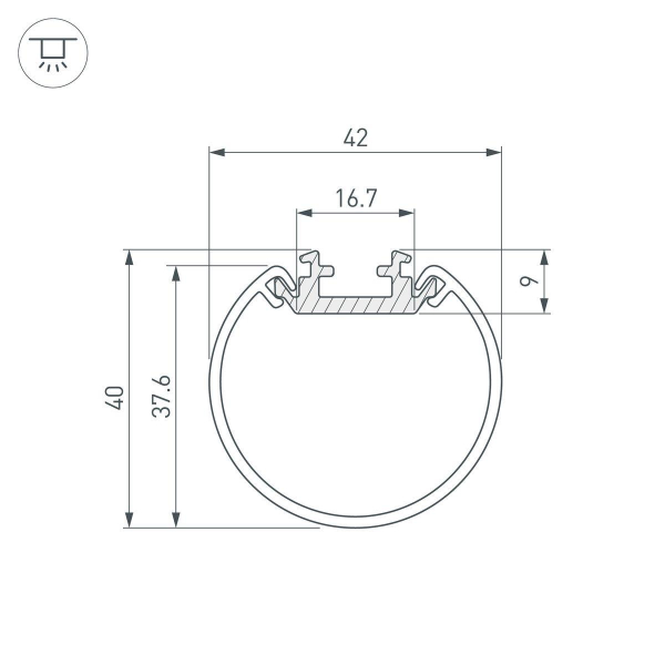 Профиль Arlight Round-D40-2000 Anod 044517 Профиль Arlight Round-D40-2000 Anod 044517