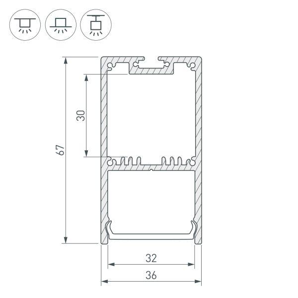 Профиль Arlight SL-Line-3667-3000 Anod 036197 Профиль Arlight SL-Line-3667-3000 Anod 036197