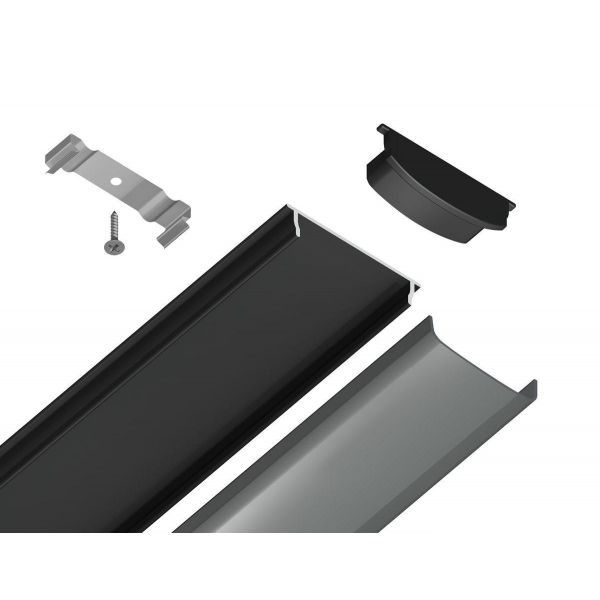 Профиль с рассеивателем Ambrella Illumination GP1600BK/BK Профиль с рассеивателем Ambrella Illumination GP1600BK/BK