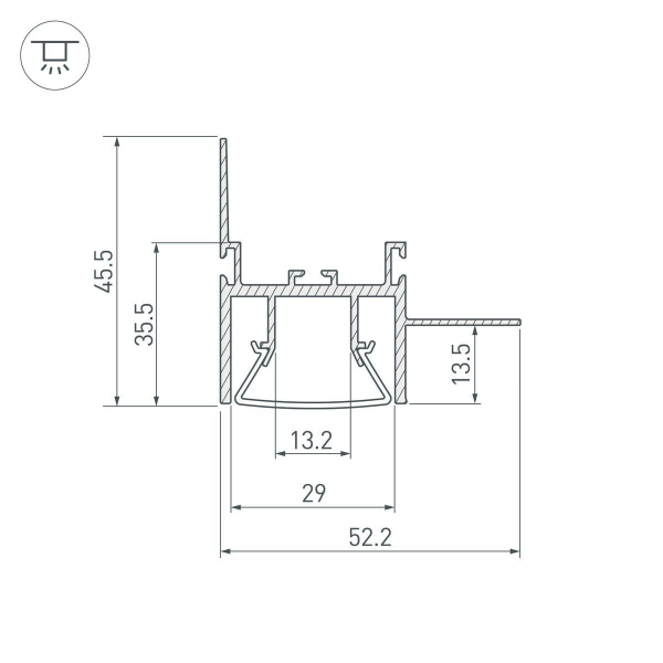 Профиль встраиваемый Arlight Foled-Wall-3000 044857 Профиль встраиваемый Arlight Foled-Wall-3000 044857