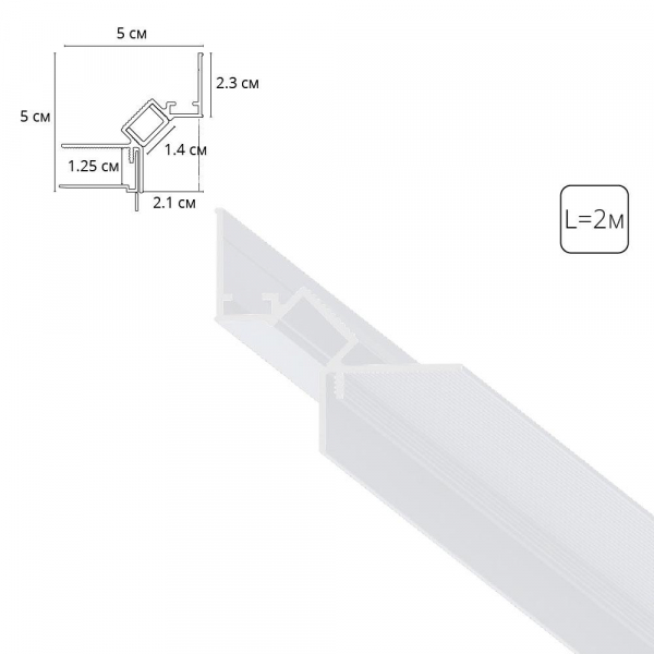 Теневой профиль под ГКЛ Arte Lamp GAP A670233 Теневой профиль под ГКЛ Arte Lamp GAP A670233