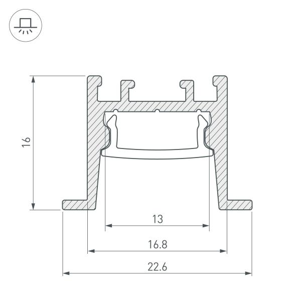 Профиль Arlight SL-Comfort-2316-F-2000 Anod 031768 Профиль Arlight SL-Comfort-2316-F-2000 Anod 031768