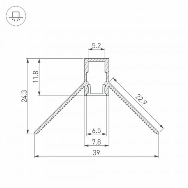 Профиль угловой Arlight внутренний ARH-Decore-S6-INT-2000 Anod 034971 Профиль угловой Arlight внутренний ARH-Decore-S6-INT-2000 Anod 034971