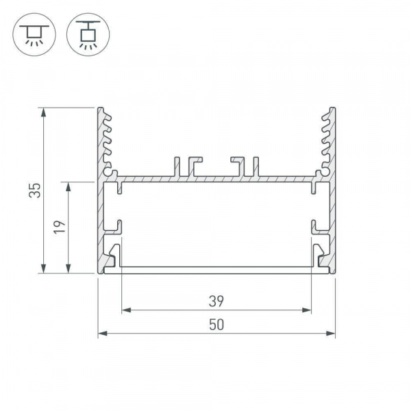 Профиль Arlight SL-Line-5035-2000 Anod 029040 Профиль Arlight SL-Line-5035-2000 Anod 029040