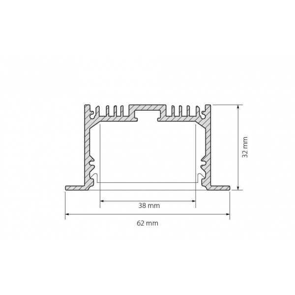 Профиль Arlight SL-LINIA62-F-2000 ANOD 019292 Профиль Arlight SL-LINIA62-F-2000 ANOD 019292