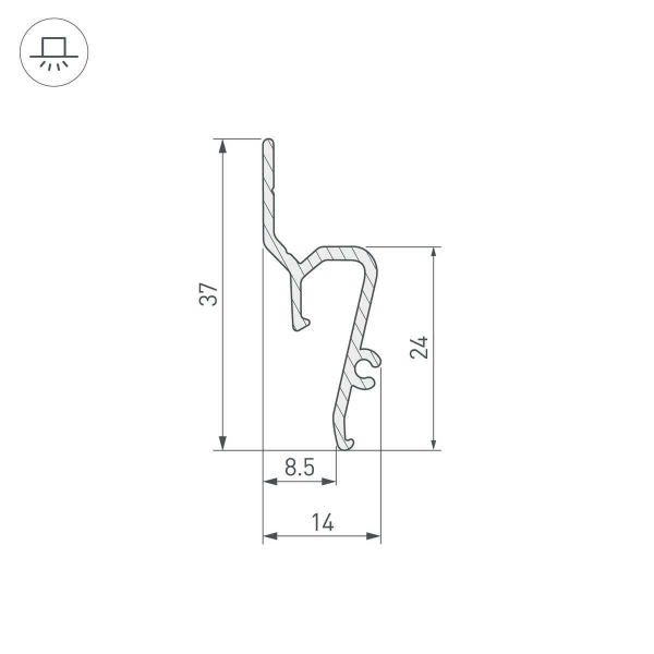 Профиль для натяжного потолка Arlight Stretch-Shadow-Tech-2000 Black 039509 Профиль для натяжного потолка Arlight Stretch-Shadow-Tech-2000 Black 039509