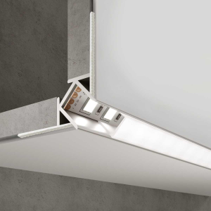 Профиль встраиваемый угловой алюминиевый с рассеивателем Elektrostandard внешний угол LL-2-ALP015 a053635