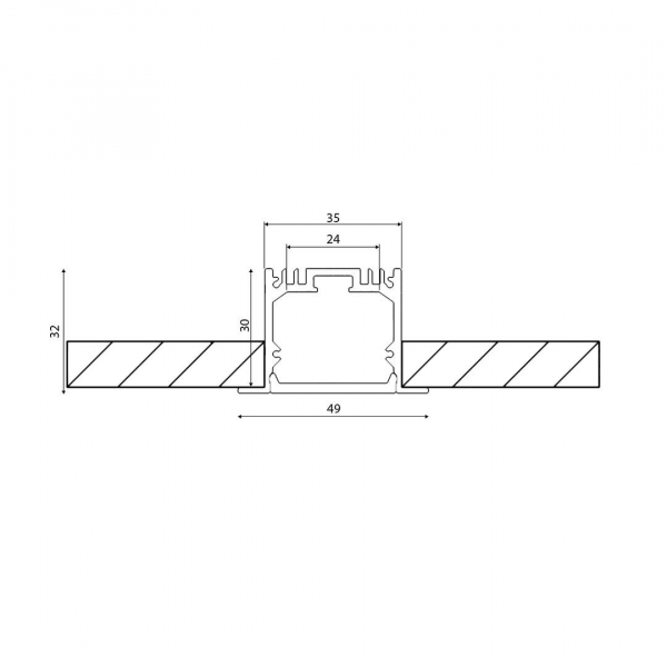 Профиль встраиваемый DesignLed LE.4932-W-R 010357 Профиль встраиваемый DesignLed LE.4932-W-R 010357