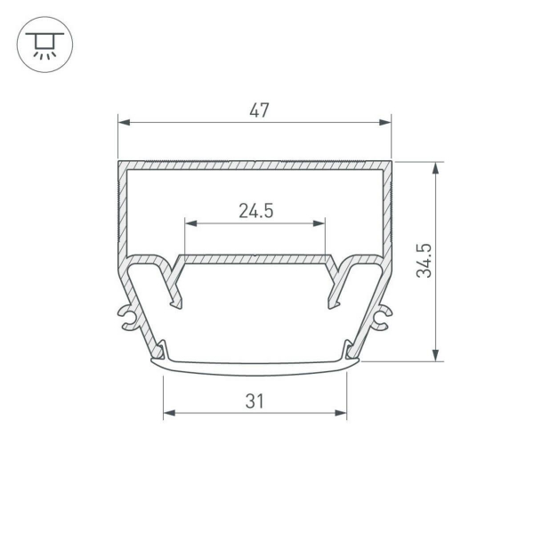 Профиль Arlight STRETCH-S-35-CEIL-CENTER-2000 GAMMA35 040699 Профиль Arlight STRETCH-S-35-CEIL-CENTER-2000 GAMMA35 040699