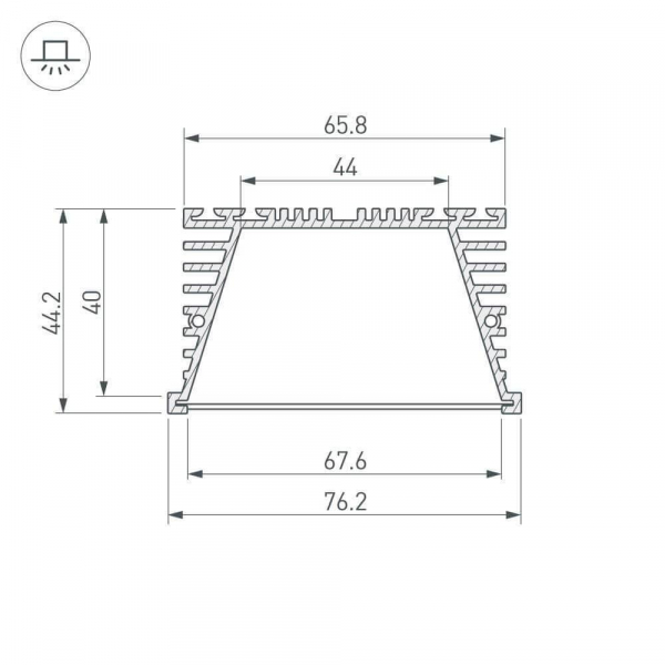 Профиль Arlight KLUS-POWER-RW70F-2000 ANOD 019881 Профиль Arlight KLUS-POWER-RW70F-2000 ANOD 019881