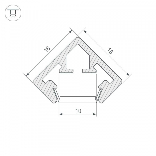 Профиль Arlight PDS45-KUB-2000 ANOD 021646 Профиль Arlight PDS45-KUB-2000 ANOD 021646