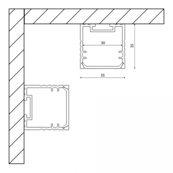 Профиль с рассеивателем SWG SF-3535 001763 Профиль с рассеивателем SWG SF-3535 001763
