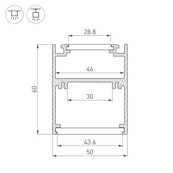 Профиль Arlight SL-ARC-5060-Line-2500 White 032689 Профиль Arlight SL-ARC-5060-Line-2500 White 032689