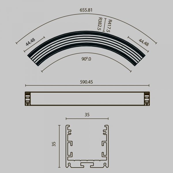 Профиль радиусный Maytoni ALM-3535R-B-D-90°-0.8M Профиль радиусный Maytoni ALM-3535R-B-D-90°-0.8M