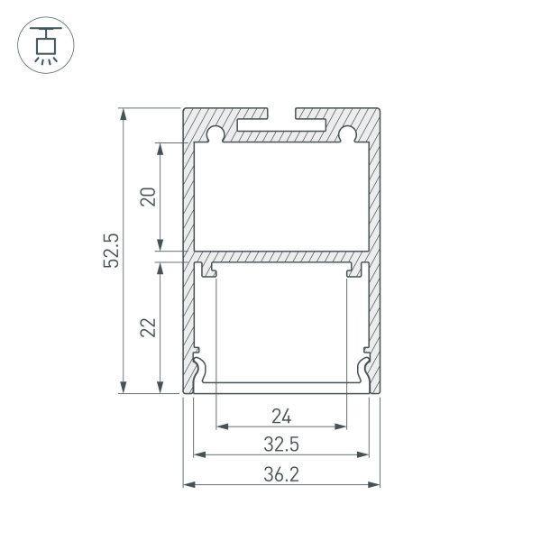 Профиль Arlight ARH-Line-3750A-3000 Anod 036137 Профиль Arlight ARH-Line-3750A-3000 Anod 036137