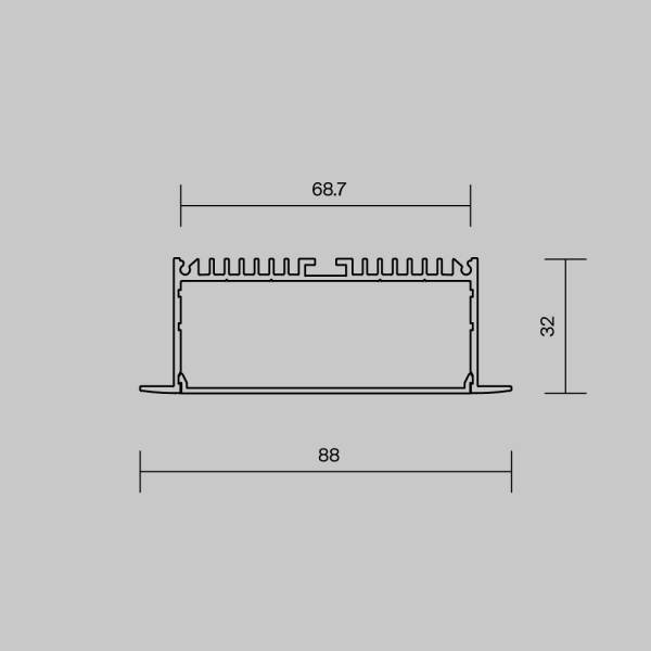 Алюминиевый профиль Maytoni Led Strip ALM-8832-S-2M 632007