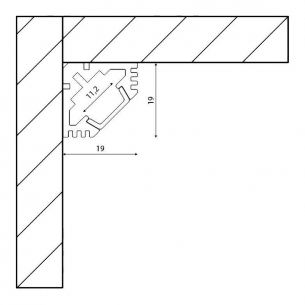 Профиль с рассеивателем SWG SF-1919 001373 Профиль с рассеивателем SWG SF-1919 001373