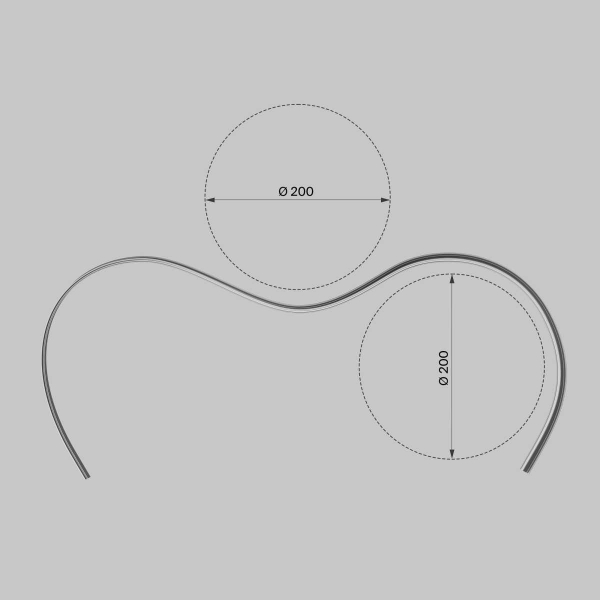Алюминиевый профиль накладной с вертикальным изгибом 18x6 (Серебро, 2 м), ALM-1806-S-2M Maytoni Led Strip 631016