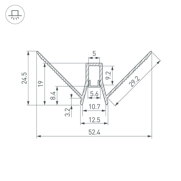 Профиль встраиваемый Arlight Decore-S6-Ext-V-Comfort-2000 Anod внешний 043163 Профиль встраиваемый Arlight Decore-S6-Ext-V-Comfort-2000 Anod внешний 043163