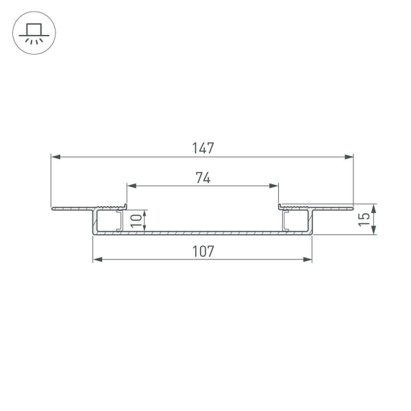 Встраиваемый профиль Arlight Fantom-W75-Dual-2000 White 039946 Встраиваемый профиль Arlight Fantom-W75-Dual-2000 White 039946