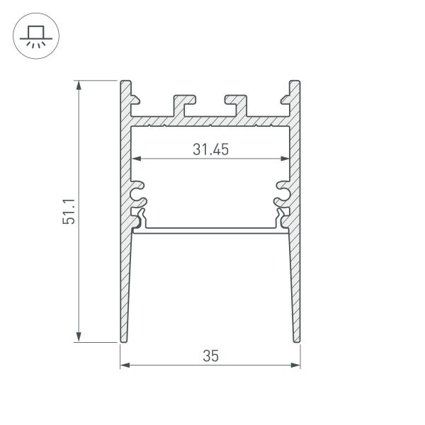 Профиль Arlight SL-Comfort-3551-2000 Anod 031731 Профиль Arlight SL-Comfort-3551-2000 Anod 031731