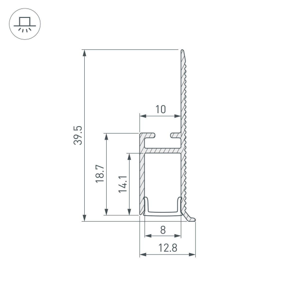 Профиль встраиваемый Arlight Wall-Fantom-Bent-W10-Side-2000 Anod 043694 Профиль встраиваемый Arlight Wall-Fantom-Bent-W10-Side-2000 Anod 043694