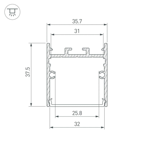 Профиль Arlight SL-LINE-3638-LW-3000 ANOD 043973 Профиль Arlight SL-LINE-3638-LW-3000 ANOD 043973