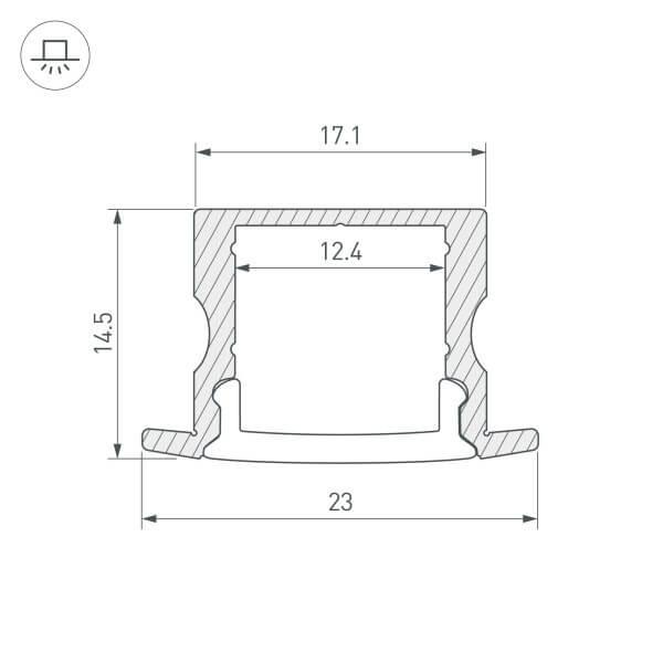 Профиль Arlight ARH-LINE-2315-F-2000 ANOD 036327 Профиль Arlight ARH-LINE-2315-F-2000 ANOD 036327