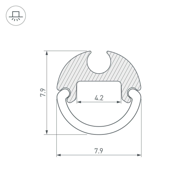 Профиль Arlight ARH-Round-D8-2000 Anod 036325 Профиль Arlight ARH-Round-D8-2000 Anod 036325