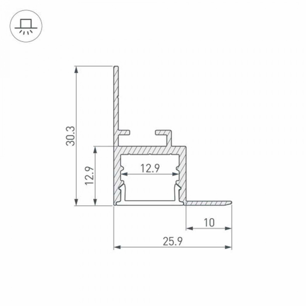 Встраиваемый профиль Arlight ARH-Ceil-S16-2000 Anod 034977 Встраиваемый профиль Arlight ARH-Ceil-S16-2000 Anod 034977