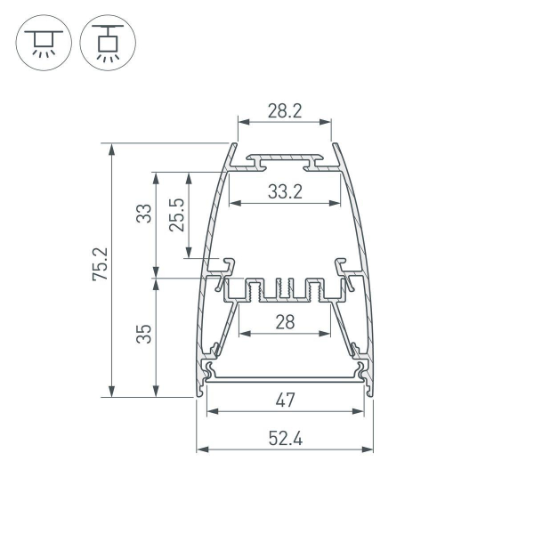 Профиль Arlight Line-5075-U-Honeycomb-2000 Black 044885 Профиль Arlight Line-5075-U-Honeycomb-2000 Black 044885