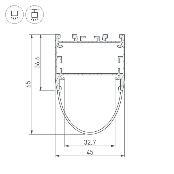 Профиль Arlight ARH-Line-B-3652-2000 Anod 036347 Профиль Arlight ARH-Line-B-3652-2000 Anod 036347