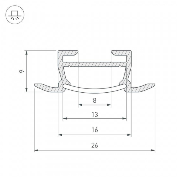 Профиль Arlight TK-F-2000 (CT) ANOD 016936 Профиль Arlight TK-F-2000 (CT) ANOD 016936