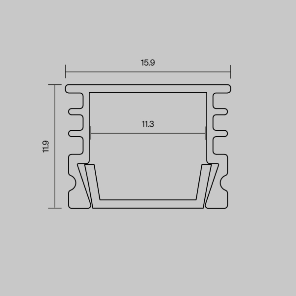 Алюминиевый профиль накладной 16x12 (Серебро, 2 м), ALM-005-S-2M Maytoni Led Strip 631012
