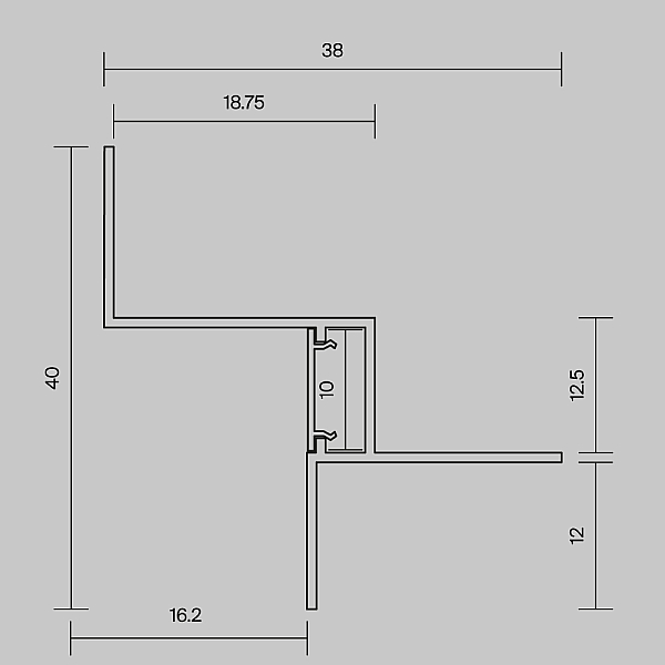 Алюминиевый профиль встраиваемый скрытого монтажа 44x41 ALM-4441-S-2M Maytoni Led Strip 636024