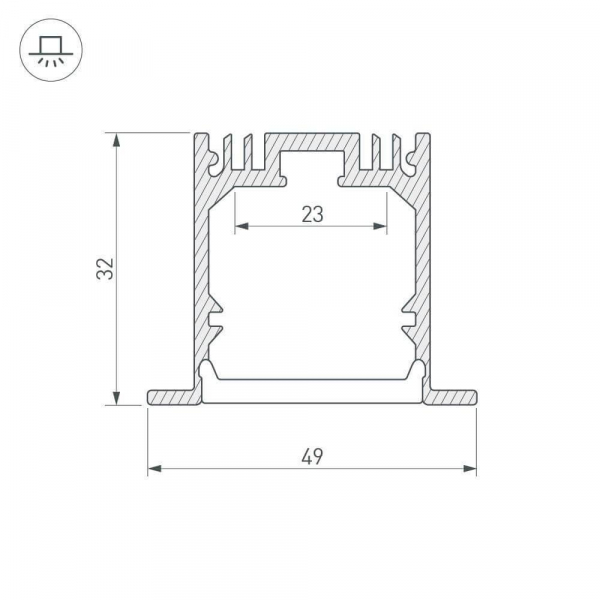 Профиль Arlight SL-LINIA49-F-2000 ANOD 019313 Профиль Arlight SL-LINIA49-F-2000 ANOD 019313