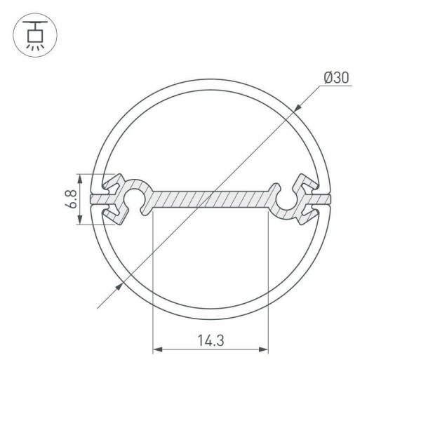 Профиль Arlight Round-D30-Dual-2000 Anod 029114 Профиль Arlight Round-D30-Dual-2000 Anod 029114