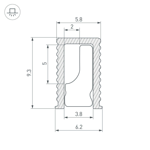 Профиль встраиваемый Arlight SL-Mini-6-H9-2000 Anod Black 044082