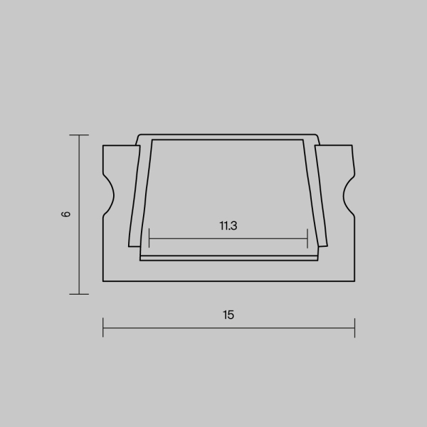 Алюминиевый профиль накладной 15x6 (Белый, 2 м), ALM-001-W-2M Maytoni Led Strip 631004