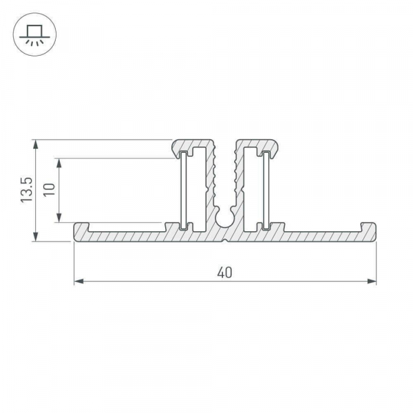 Профиль Arlight TOP-BACK-2000 ANOD (P10) 016981 Профиль Arlight TOP-BACK-2000 ANOD (P10) 016981