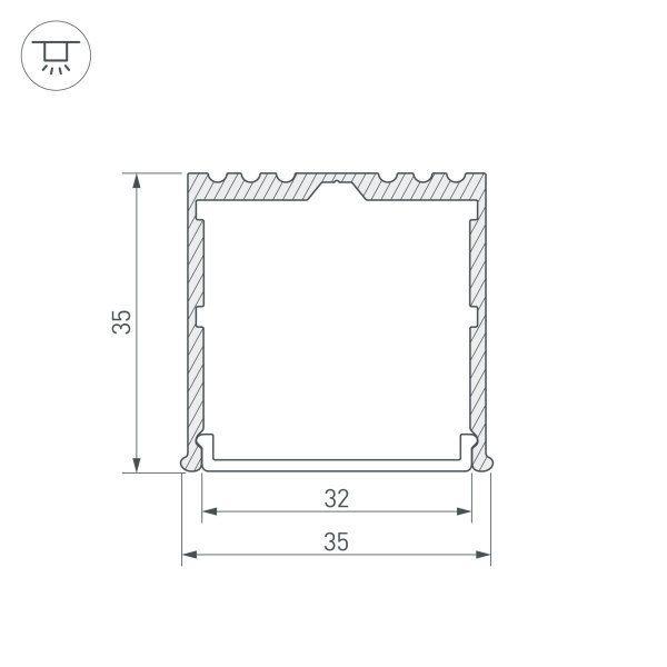 Профиль Arlight ARH-Power-W35-3000 Anod 036136 Профиль Arlight ARH-Power-W35-3000 Anod 036136