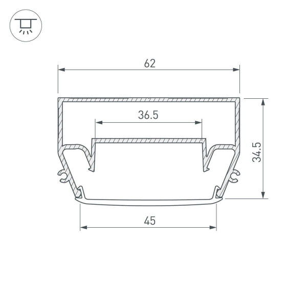 Профиль Arlight STRETCH-S-50-CEIL-CENTER-2000 040700 Профиль Arlight STRETCH-S-50-CEIL-CENTER-2000 040700