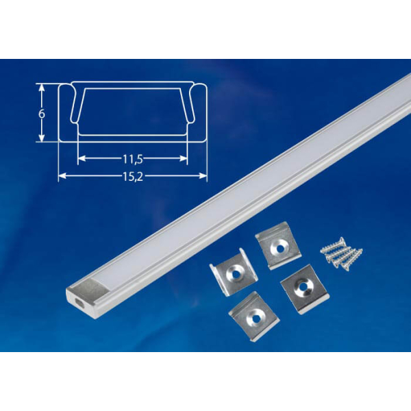 Профиль Uniel UFE-K02 Silver/Frozen 200 Polybag UL-00005027