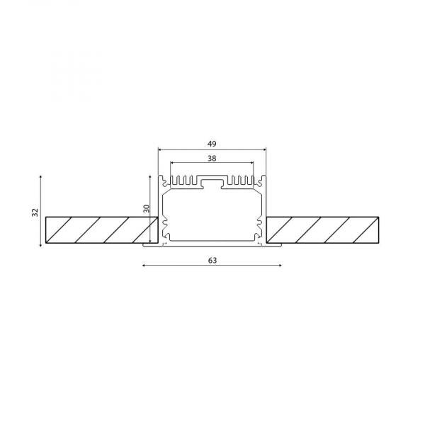 Профиль встраиваемый DesignLed LE.6332-R 010358 Профиль встраиваемый DesignLed LE.6332-R 010358