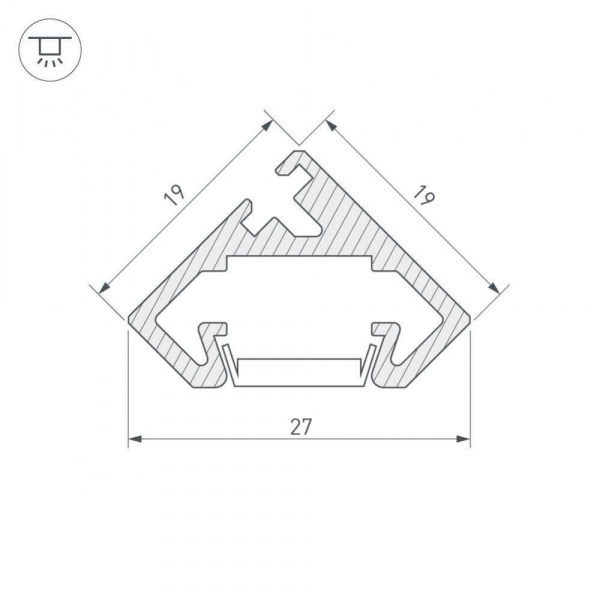 Профиль Arlight PDS45-GL-2000 ANOD 021647 Профиль Arlight PDS45-GL-2000 ANOD 021647