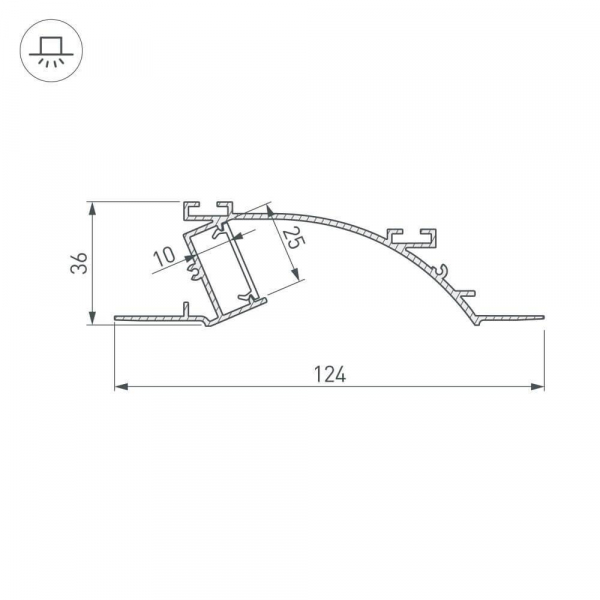 Профиль с рассеивателем Arlight ALM-ARC-Single-2000 Anod+Frost 029850 Профиль с рассеивателем Arlight ALM-ARC-Single-2000 Anod+Frost 029850