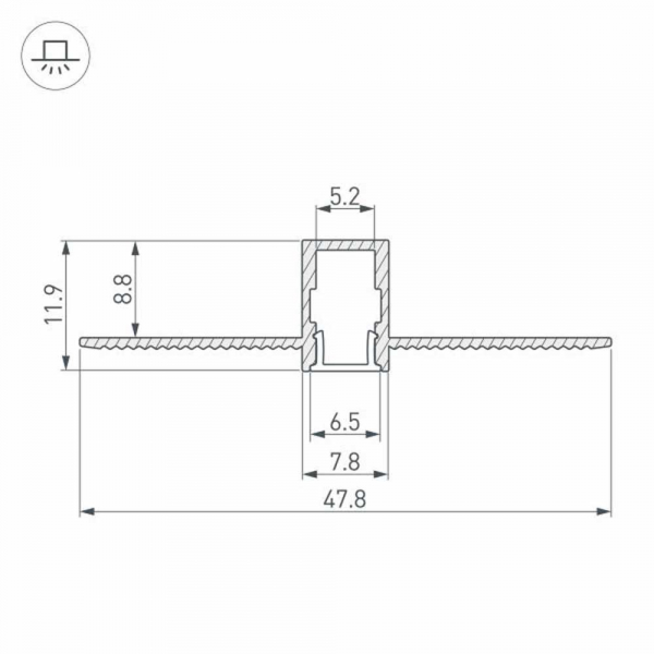 Встраиваемый профиль Arlight SL-Linia8-Fantom-2000 Anod 034986 Встраиваемый профиль Arlight SL-Linia8-Fantom-2000 Anod 034986