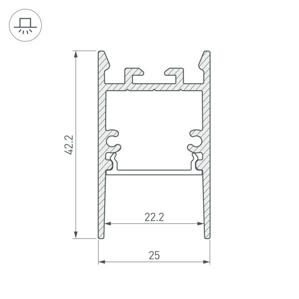 Профиль Arlight SL-Comfort-2542-2000 Anod 031727 Профиль Arlight SL-Comfort-2542-2000 Anod 031727