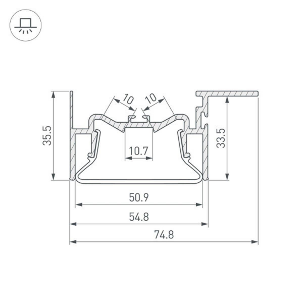 Профиль Arlight Foled-50-Ceil-Side-2000 035770 Профиль Arlight Foled-50-Ceil-Side-2000 035770